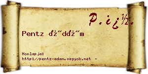 Pentz Ádám névjegykártya